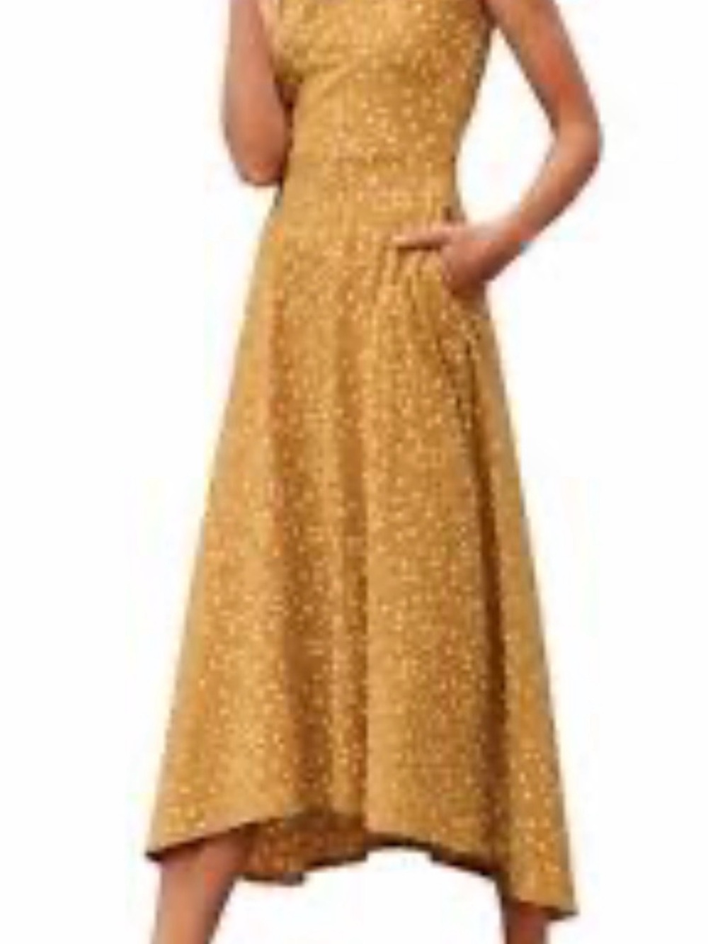 Pact Organic Cotton Fit & Flare Handkerchief Hem Dress - Size Large - Picture 2 of 4